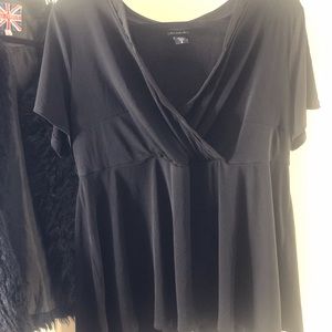 Black deep v. Neck blouse